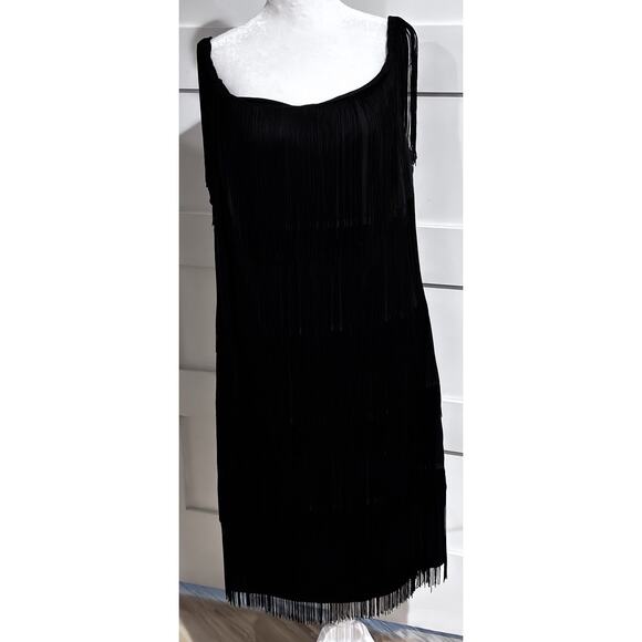 Ashley Stewart Size 16 Fringe Dress Sleeveless Knee Length MSRP $ 69 - Picture 1 of 10
